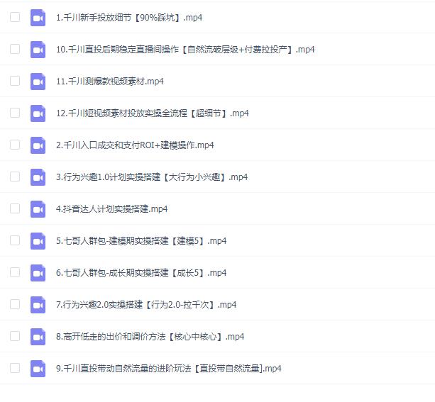2025最新千川实战投放0-1进阶课程